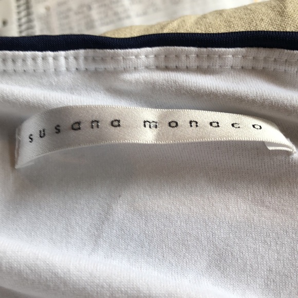 Susana Monaco Blue White Stripe Strapless Dress M - Picture 9 of 9